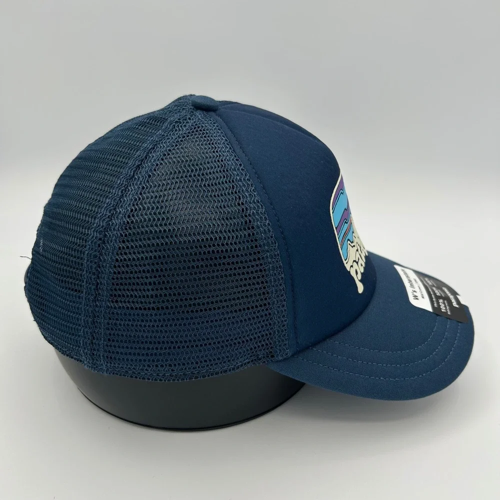 Patagonia Trucker Hat Fitz Roy Far Out Interstate Womens‎ OS Stone Blue Outdoors